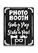 Photo Booth Sign with Stand - Black Chalkboard Style, for Weddings or Any Party or Celebration - 14 inch X 11 inch