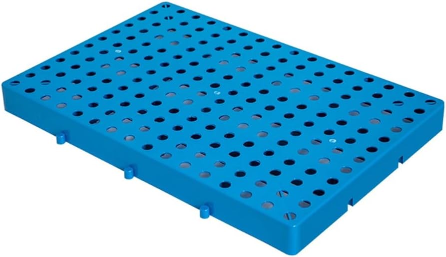 Plastic Pallet for Basement Storage HDPE Waterproof Grid Ventilation Floor Pallet Lightweight Breathable Grid Pad for Supermarket Factory (Color : Blue, Size : 23.6x15.7x2in)