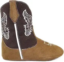 Bota Texana Bebê Unissex em Tecido Marrom Bordada Confortável Linha Kapell Baby