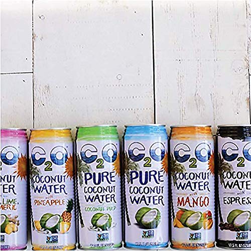 C2O Pure Coconut Water with Mango, Plant Based, Non-GMO, Essential Electrolytes, 17.5 FL OZ (Pack of 12)
