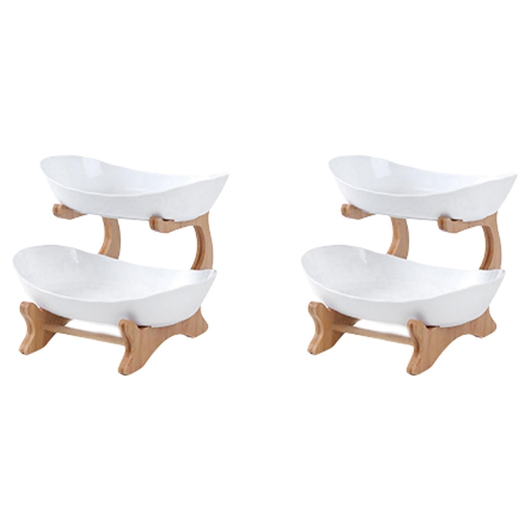 Hndhbfgrt 2X Fruit Tray Racks Table Plates Dinnerware Kitchen Fruit Bowl Partitioned Candy Cake Trays Tableware Dishes A