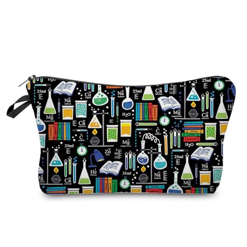 Livel lhood Women Travel Bag Chemistry Pattern Printed Cosmetic Bag Makeup Bag Small Pouch Gift for Women hz7093