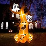 👻 Wasserdicht und langlebig: Dieser aufblasbare Halloween-Baum ist aus hochwertigen Materialien gefertigt, um die Haltbarkeit zu gewährleisten. Es gibt Sandsäcke und Seile, um unsere aufblasbare Halloween-Deko fest zu fixieren, die wasserdicht ist und bei Wind, Schnee und Regen bedenkenlos ausgestellt werden kann.