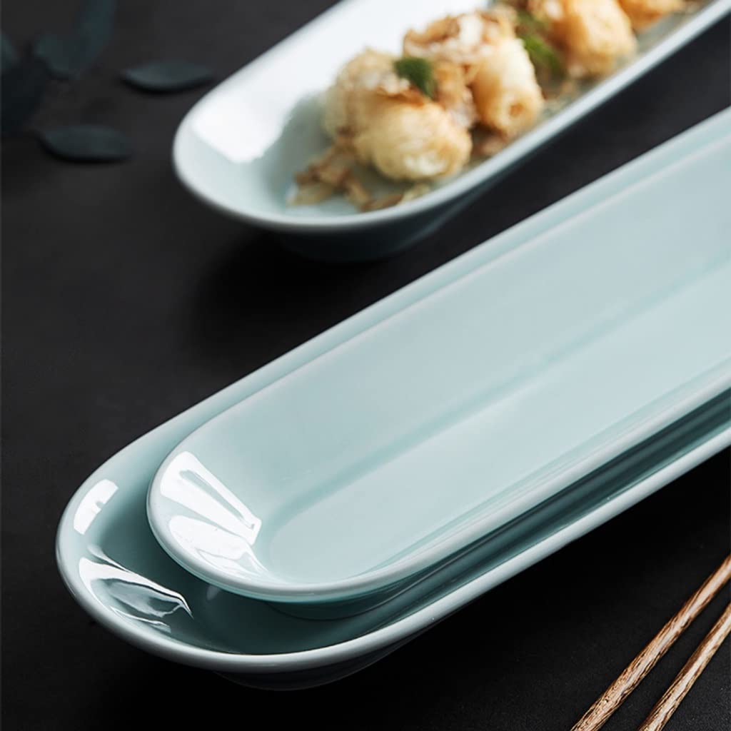 Cuencos de pasta Platos de aperitivos Plato de repostería Plato de postre Bandeja de servicio Plato de sushi rectangular largo de cerámica Plato de repostería Vajilla de restaurante Platos para s