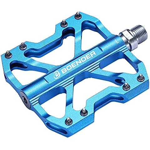 Boenoea Extra Large Bike Pedals Flat Aluminum Alloy MTB Pedals Wide Platform Pedals 9/16"(1-Pair) Cover