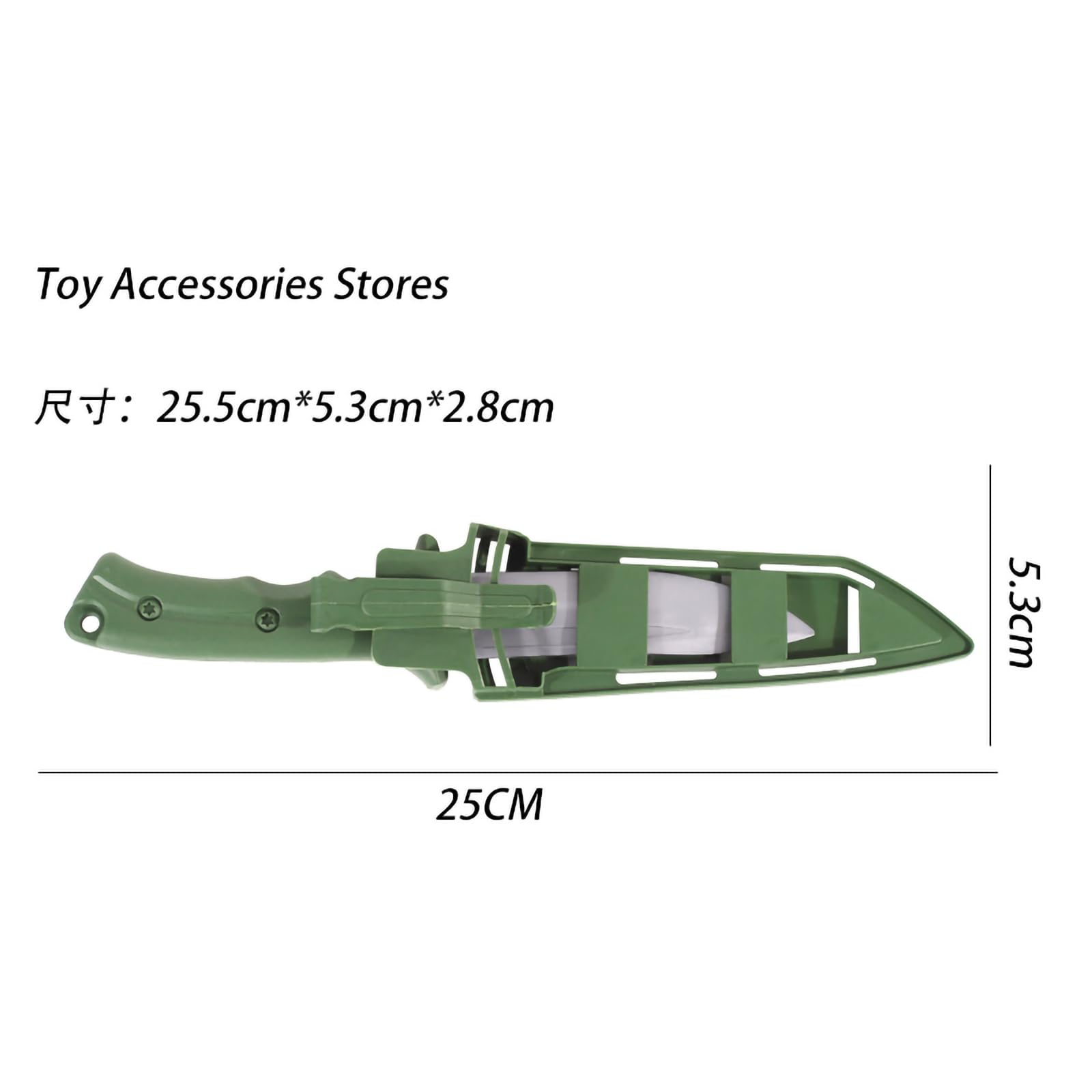 TIETHEKNOT 2Pcs Toy Props knives Fake knives Plastic sheathed children's knives Halloween party safety fake knives 10 inches Suitable for use over 12 years old (green)