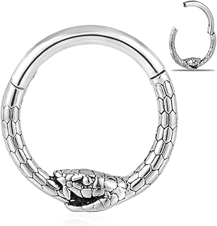 DOEARKO 16G Septum Ring 8mm Fashion Nose Rings Cartilage Hoop Segment Septum Clickers 316L Stainless Steel Piercing Body Jewelry