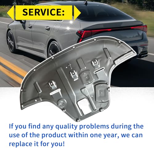 Image of Engine Splash Shield Compatible with 2021 2022 2023 2024 2025 KIA K5 Engine Lower Guard Plate Compatible with 2021-2025 KIA K5 Front Engine Guard Mud Flaps w /Screw Hardware