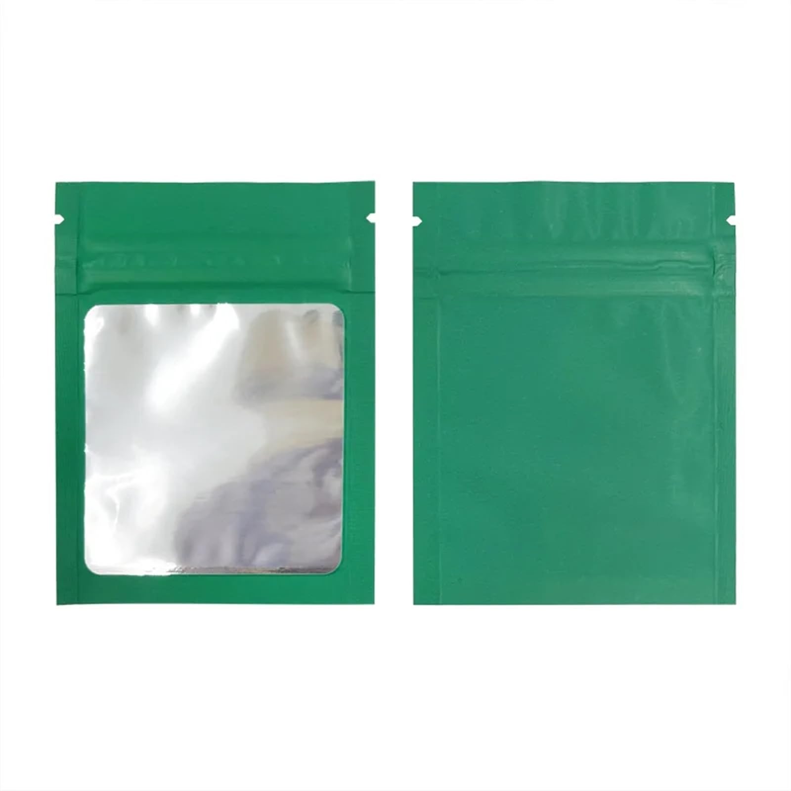 Ziplock Baggies, Flat Mylar Zip Lock Bags Multicolor Resealable(Green)