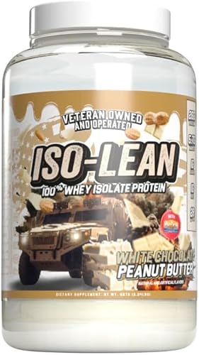 Isolean, 100% aislado de proteína de suero de leche, absorción rápida, mantequilla de maní de chocolate blanco