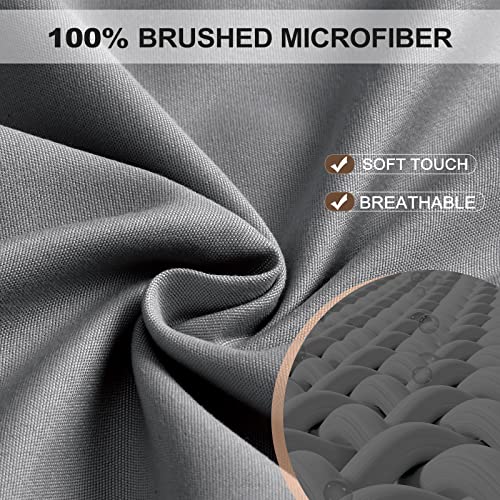 FreshCulture Twin Fitted Sheet 2 Pack - Hotel Quality - Ultra Soft & Breathable - Brushed Microfiber - Deep Pocket - Cooling Fitted Sheets for Twin Size Bed (Dark Grey)