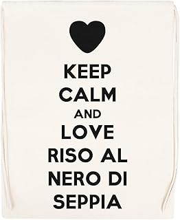 Keep Calm And Love Riso Al Nero Di Seppia Borsa Sportiva con Coulisse Beige Drawstring Sport Bag