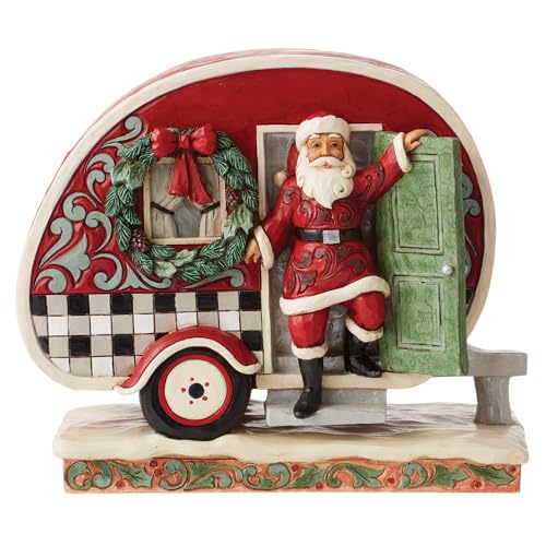 Enesco Jim Shore Heartwood Creek Four Seasons Highland Glen Santa Camper Figurine