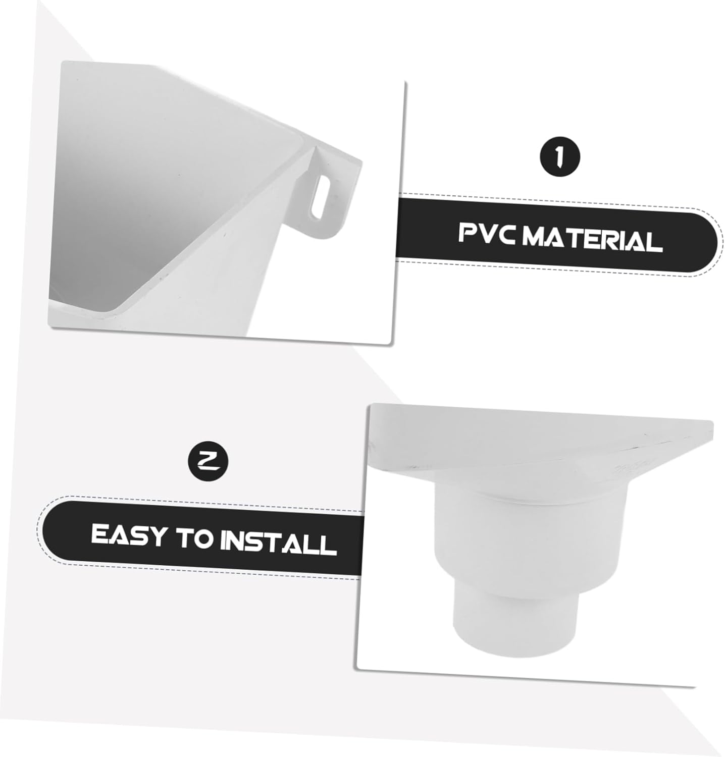 Angoily Rain Gutter Adapter Pvc Drain Pipe Connector Gutter Downspout Adapter Sturdy Construction Easy Installation