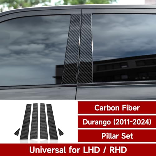Image of Car Door Pillar Decor Cover Decals for 2011-2020 Dodge Durango Accessories Carbon Fiber Exterior Stickers