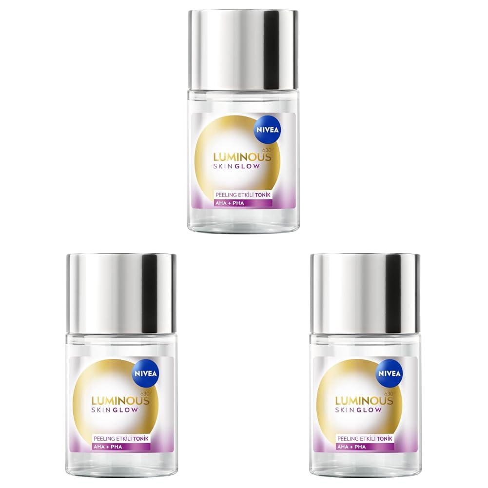NIVEA Luminous630 Skin Glow Peeling Etkili Tonik 100 ml,Parlaklık, Aydınlık Cilt,Eşit Cilt Tonu, Gözenek Arındırıcı,AHA,BHA, Aloe Vera (3 paketi)