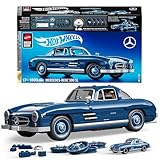 Mattel Brick Shop Hot Wheels Premium Series Building Set, Mercedes-Benz 300 SL with 1600 Pieces, Realistic Details and Metal Parts, Adult Collectors