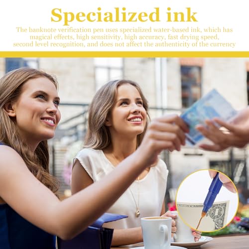SHENGYIG Falschgeld Prüfer, 10 Stück Falschgeld Prüfer Stift, Blau Stift Geldscheinprüfer, Flexibel und Tragbar Geld Kontrollstift, für Echtheitsprüfung von Banknoten