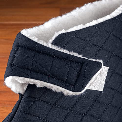 Fox Valley Traders Silver StepsTM Edema Booties Mens, Hook and Loop Strap, Non-Slip Vinyl Bottom, Polyester - Large, Navy Blue3