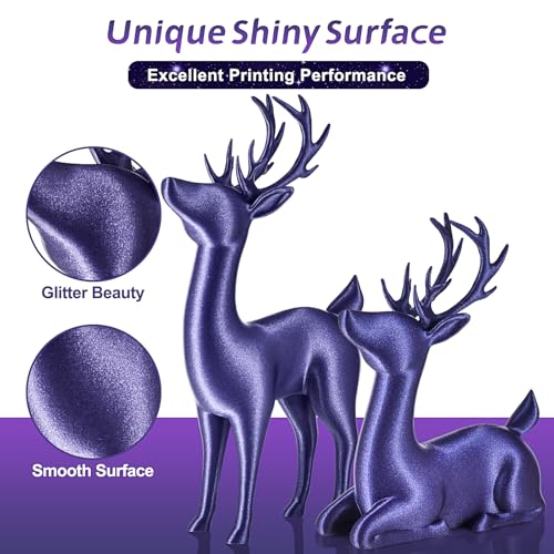 Image of ERYONE Galaxy PLA 3D Printer Filament, Sparkle Glitter PLA, 1.75mm + /-0.03mm, 1kg(2.2LBS) /Spool, Christmas Filament, Galaxy Purple