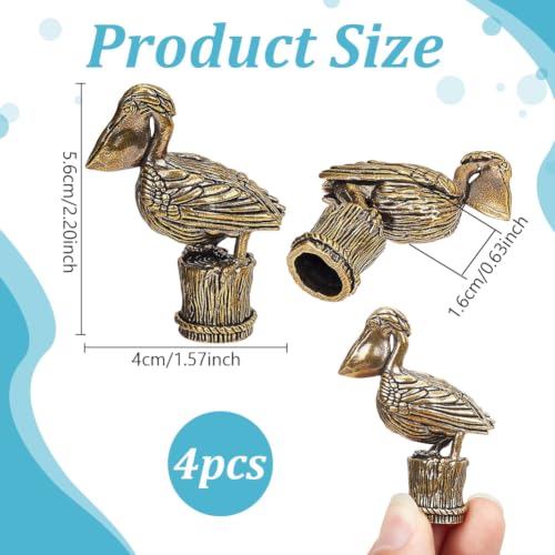 Disco de cobre para baño de pájaros OLYCRAFT con 4 figuras de pelícano 3