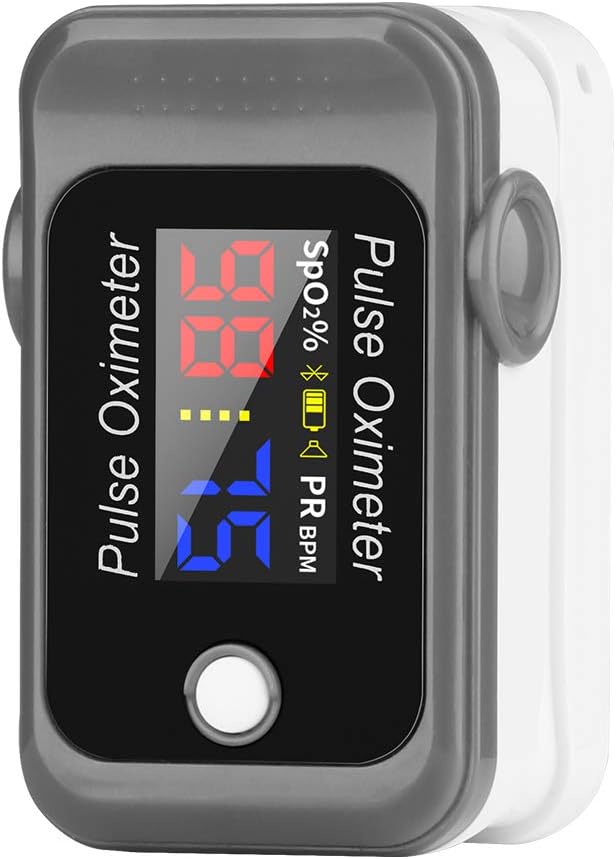 Tomorotec Bluetooth Fingertip Pulse Oximeter, Tomorotec SpO2 (Blood Oxygen Saturation Level) and PR (Pulse Rate) Monitor with Batteries and Lanyard for Sports and Aviation [Sports & Aviation Use Only]