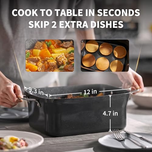 Image of Slow Cooker 7 Quart | Programmable Multi-Cooker PFOA-Free Ceramic Coating, Steamer, Sear saute, Warm Function (Includes Silicone Spoon)