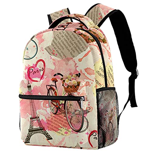 Sac à dos voyage tour Eiffel avec porte-bouteille enfants