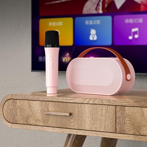 Microfone Bluetooth, alto-falante Bluetooth portátil com 2 microfones, mini máquina de karaokê sem f