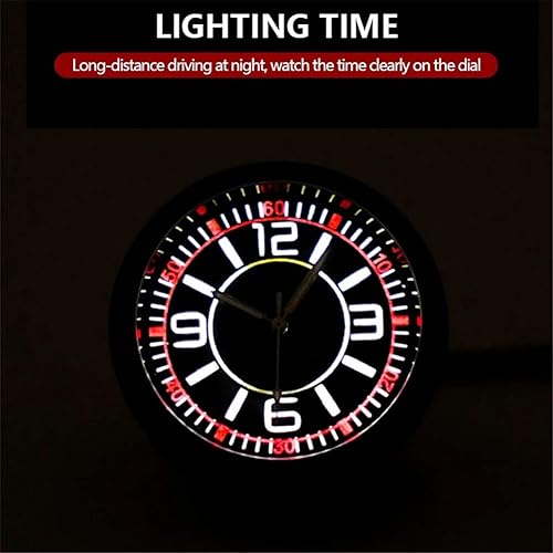 Miniatura 4 de Zcargel Mini reloj de cuarzo para automóvil, reloj para salpicadero de automóvil, esfera luminosa, de cuarzo, clcok, universal, de bolsillo, mini