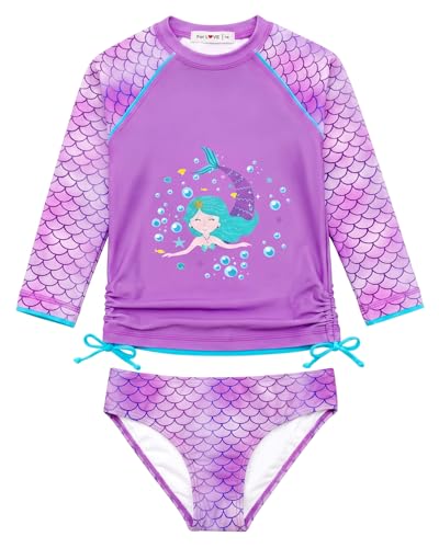 Image of weVSwe Girls Rash Guard Set 2-Piece UPF 50+ Sun Protection Swimsuit 2T-14 Years