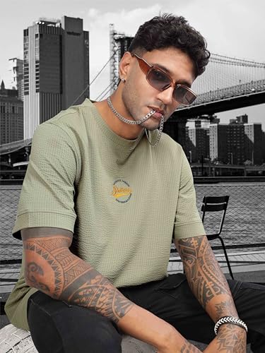 Image of STELLERS Men's Oversized Printed Half Sleeve T-Shirt | Feather Touch Feel | Odour Resistant | Anti-Static | Wrinkle Free | Quick Dry | Stretchable | Lightweight