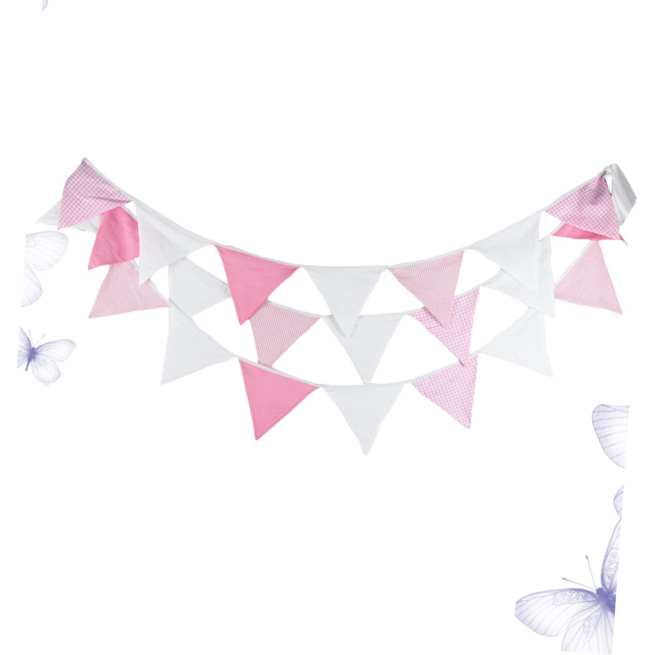 Happyyami 3 Piezas Del Banderín De La Boda Empavesado Del Banderín Del Triángulo Banderín De Cumpleaños Pancarta Rosa Blanca Del Empavesado Pancartas Cuarto De Los Niños