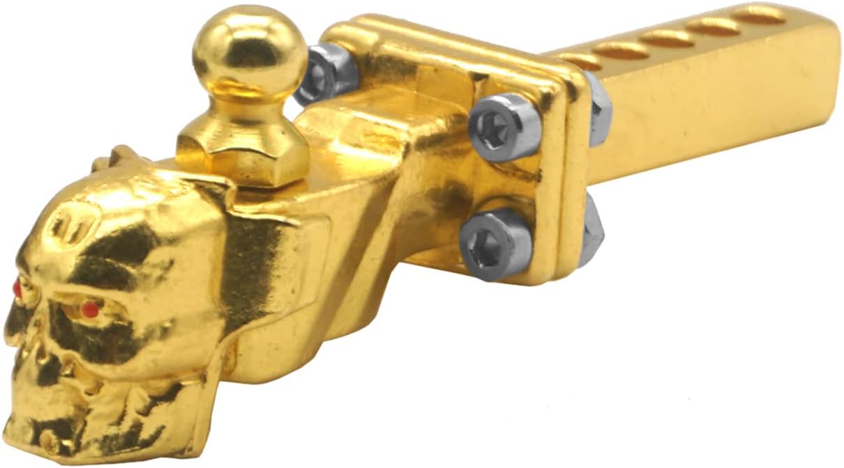 Share Goo Metal Tow Trailer Hook Drop Hitch Receiver Compatible with Traxxas TRX-4 90046 90047 SCX10 RC4WD D90 1/10 RC Crawler Car Rear Bumper Hook (Golden)