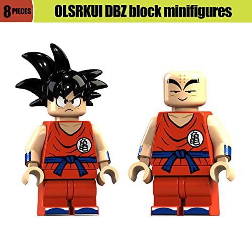 Olsrkui 8Pcs Anime Dbz Mini Action Figure Goku Cartoon Building Blocks Set Small Figures Toys (Basic Edition)… #TOP1