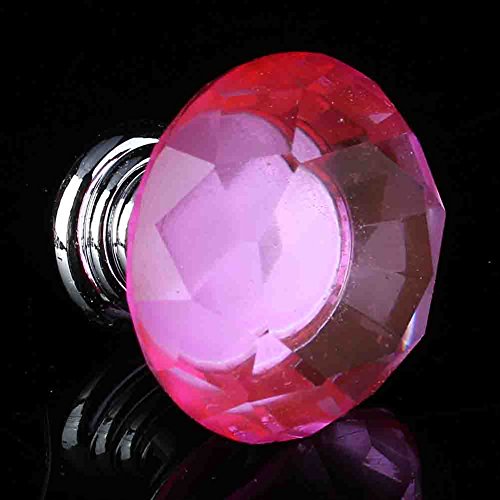 Ejoyous Crystal Glass Knobs, 10 Pack 30mm Wardrobe Handles, Diamond Cut Cupboard Door Handles - Image 4