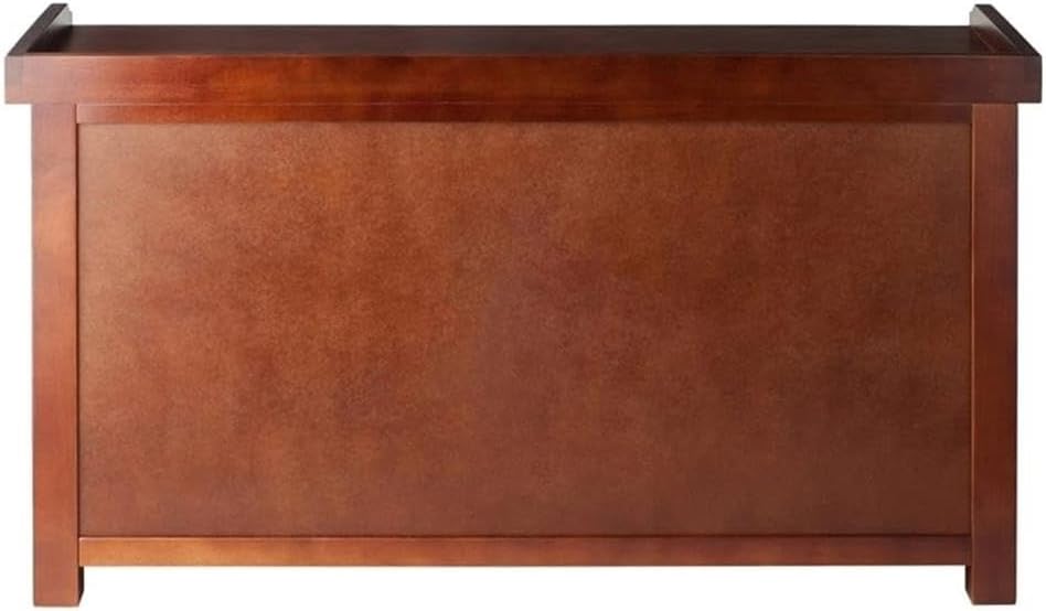 Pemberly Row Solid Wood Storage Bench, Walnut and Black Finish, 40 in Wide, Transitional Style with 3 Foldable Fabric Baskets, Entryway, Bedroom, or Living Room Organizing Seat with Open Shelf