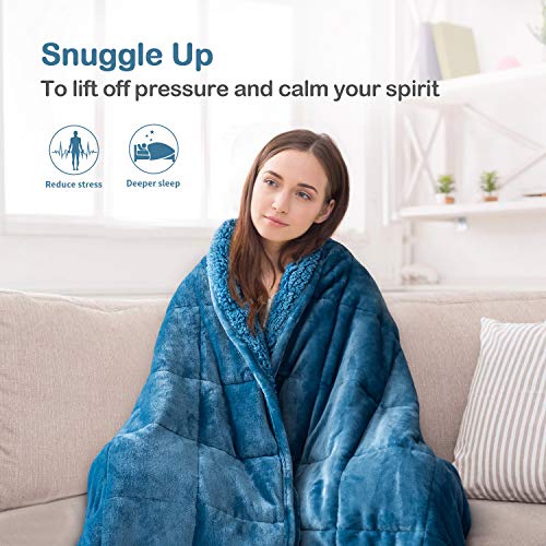 Uttermara Sherpa Fleece Weighted Blanket 15 Lbs For Adult