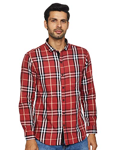 Campus Sutra Men Checkered Casual Shirt(AZ119SHRT_PNCHK26_M_PLN_LRDWH_AZ_M)