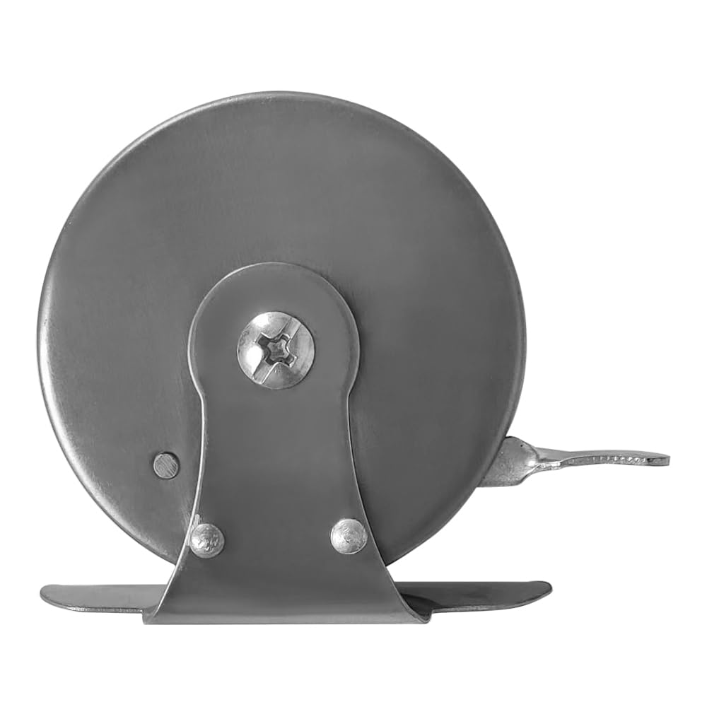 Carrete de pesca de metal con rueda de pesca en hielo