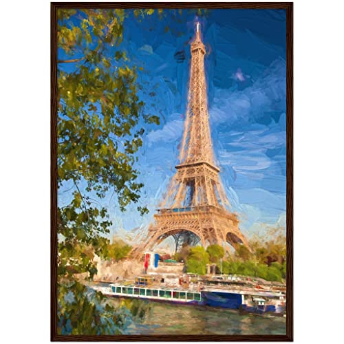 Art mural paysage urbain Tour Eiffel Paris avec cadre blanc 50x70 cm - 6
