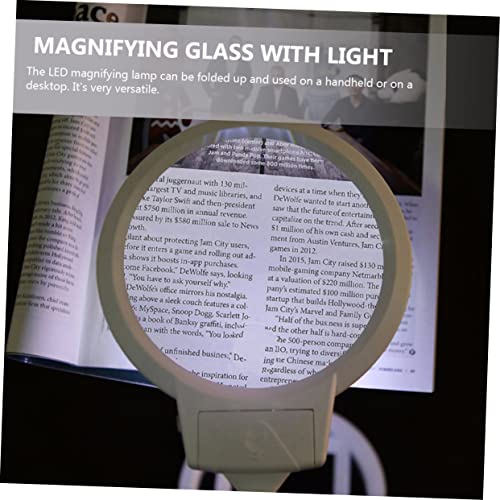 Loupe de table avec lumière LED support pliable lecture artisanat - 7