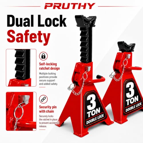 Jack Stands 3 Ton with Double Locking Pins