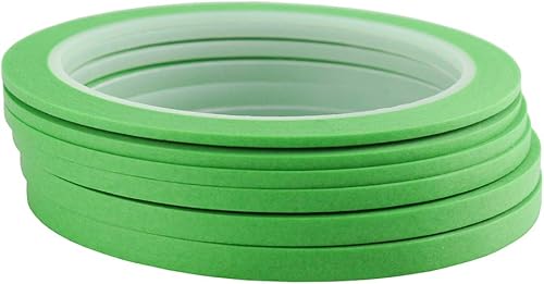 Vista 8 de JINBING 6 Rollos de Cinta de Papel Washi para Arte de Uñas DIY, Dibujo, Creación de Patrones 2 mm, 2.5 mm, 3 mm, 4 mm, 5 mm, 6 mm x 25 m (Rosa)