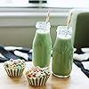 QAPPDA 12 oz Glass Bottles, Glass Milk Bottles with Lids, Vintage Breakfast Shake Container, Vintage Drinking Bottle with Chalkboard Labels and Pen for Party,Kids,Set of 20