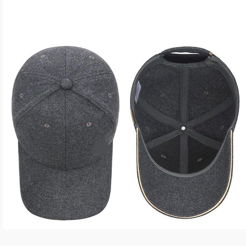 Wool Hat with Large Brim for Autumn Winter Men's Adjustable Outdoor Fashionable Duckbill Sun Protection