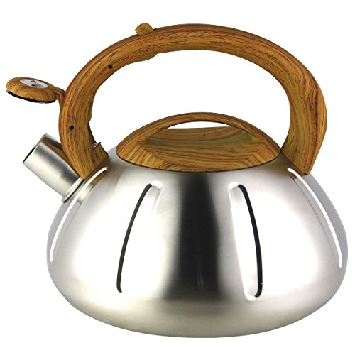 Riwendell Stainless Steel Whistling Tea Kettle 2.6-Quart StoveTop Kettle Teapot (GS-04038B-2.5L) - Thumbnail 5