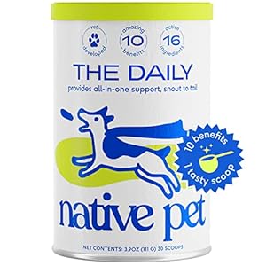 Native Pet – The Day by day Canine Complement – 10 in 1 Multivitamin For Canines – Tasty Scoop With Canine Nutritional vitamins & Dietary supplements – Complement for Mobility, Vitality, Intestine, Pores and skin & Coat – 16 Lively Elements – 3.9 Oz