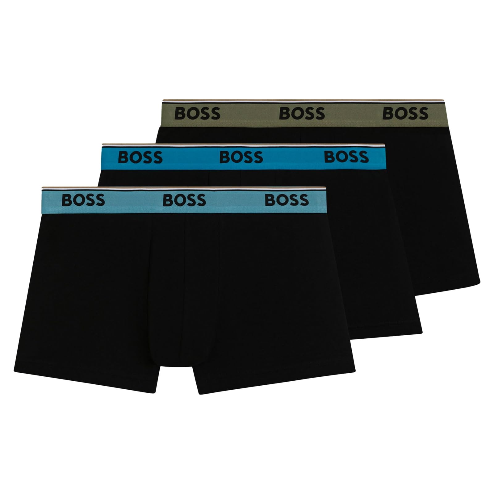 BOSS 3er Pack Herren Trunks Power Boxer Boxershorts Unterhosen Cotton Stretch, Farbe:Mehrfarbig, Wäschegröße:M, Artikel:-983 Multi Blue