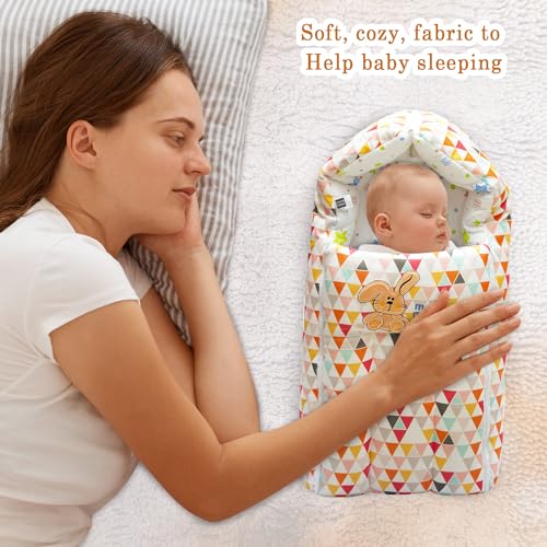 Image of Mee Mee 3 in 1 Baby Bed, Sleeping Bag & Carry Nest, Rabbit Embroidery, Shearing Finish & Cotton Soft from Inside, Machine Washable & Portable Bassinet, 0M+, Orange